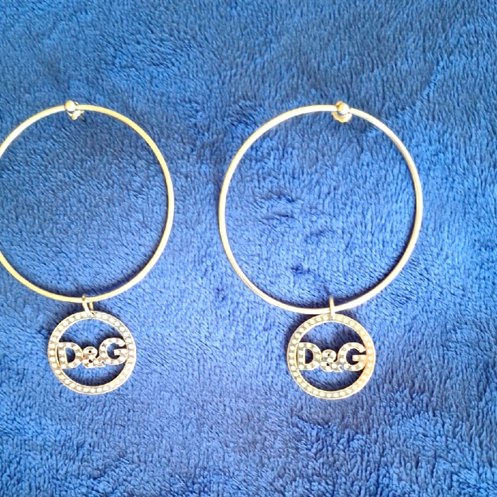 D&G Silver Hoop Earrings